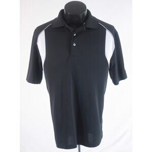 PGA Tour Men's Golf Polo Shirt Men's Medium Black Short Sleeve Air Flux Dri-Fit